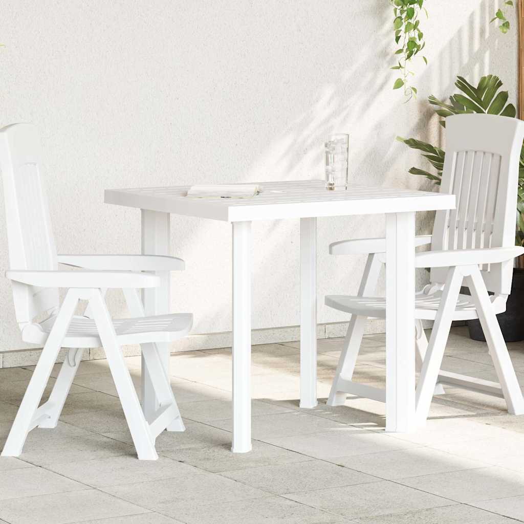 vidaXL Garden Table | White | Plastic | Medium | Lightweight | Garden Table 1