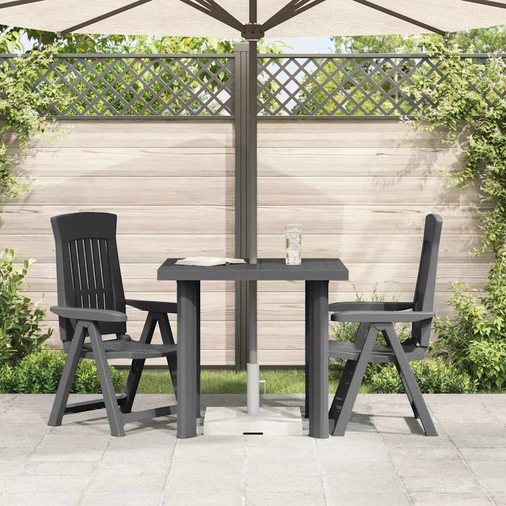 vidaXL Garden Table | Anthracite | Plastic | 80x75x72 cm | Lightweight 3