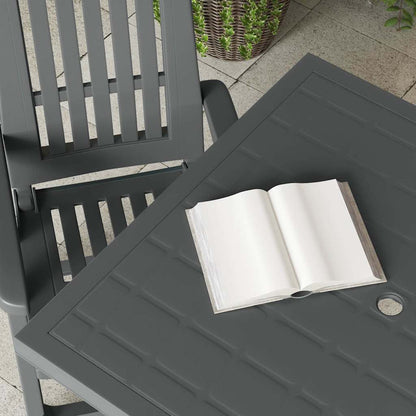vidaXL Garden Table | Anthracite | Plastic | 80x75x72 cm | Lightweight 4