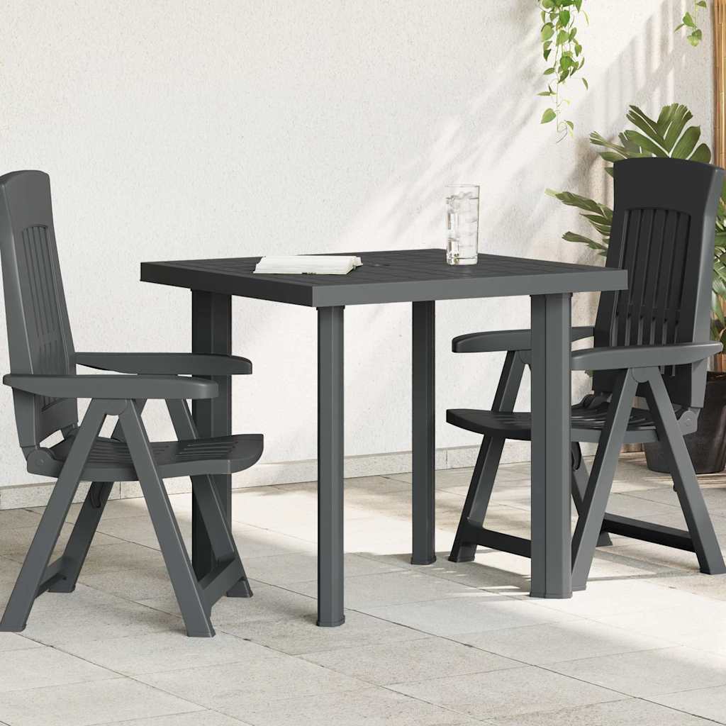 vidaXL Garden Table | Anthracite | Plastic | 80x75x72 cm | Lightweight 1