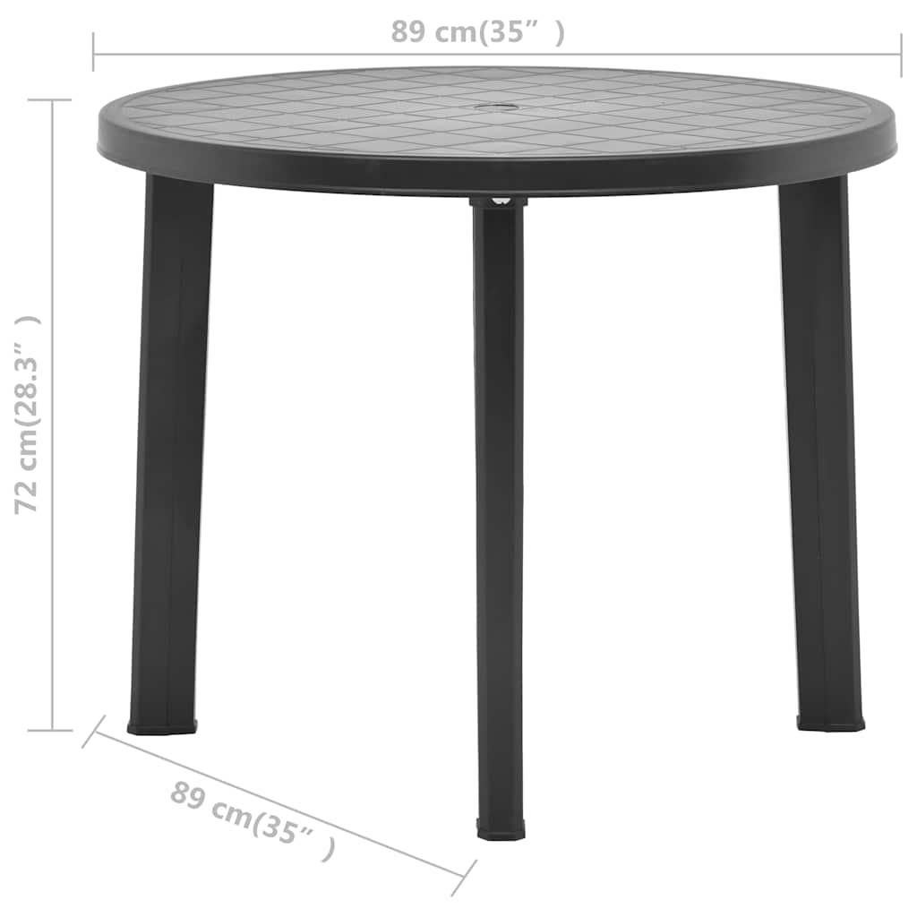 48807 vidaXL Garden Table Anthracite 89 cm Plastic 6