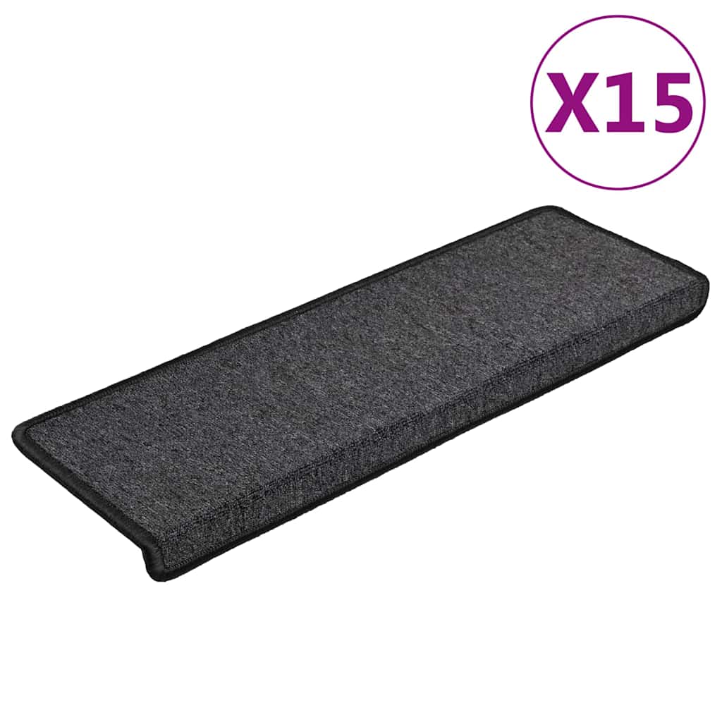 vidaXL Carpet Stair Tread |  Set of 15 | Anthracite 2