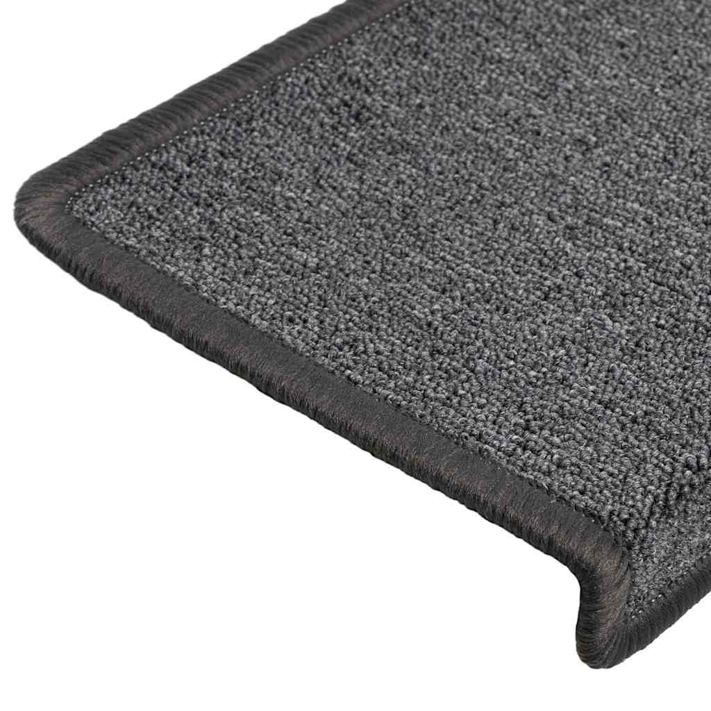 vidaXL Carpet Stair Tread | Set of 15 | Dark grey 6