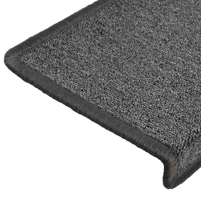 vidaXL Carpet Stair Tread | Set of 15 | Dark grey 6