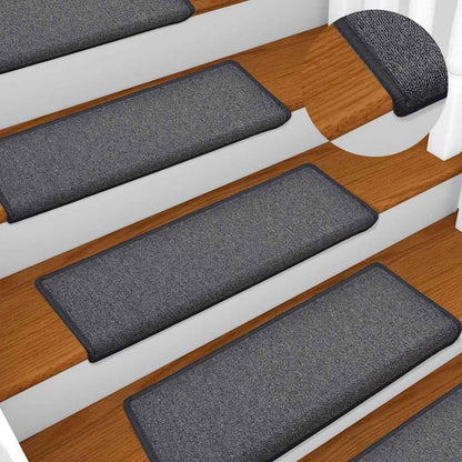 vidaXL Carpet Stair Tread | Set of 15 | Dark grey 1