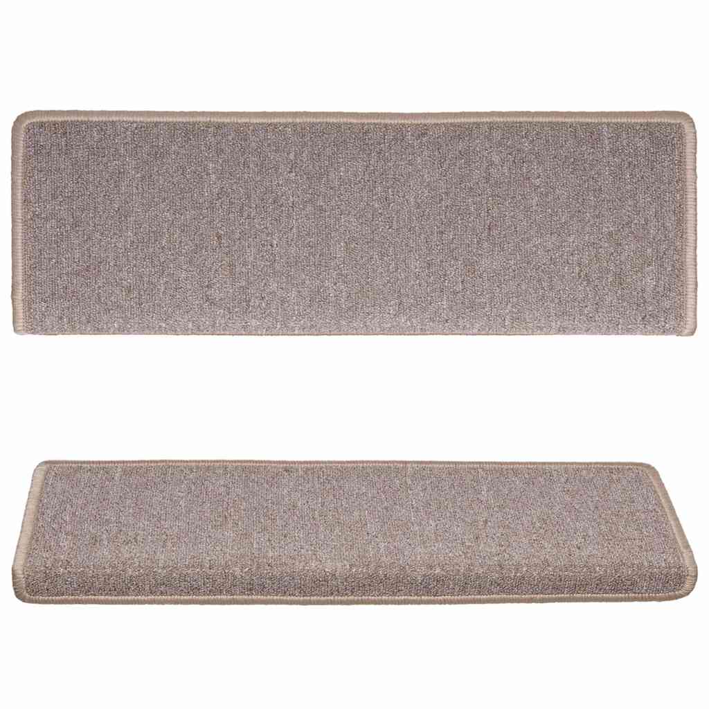 vidaXL Carpet Stair Tread | Set of 15 | Light brown 4
