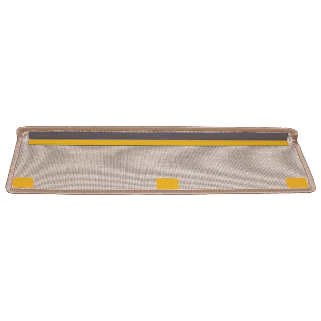 vidaXL Carpet Stair Tread | Set of 15 | Light brown 5
