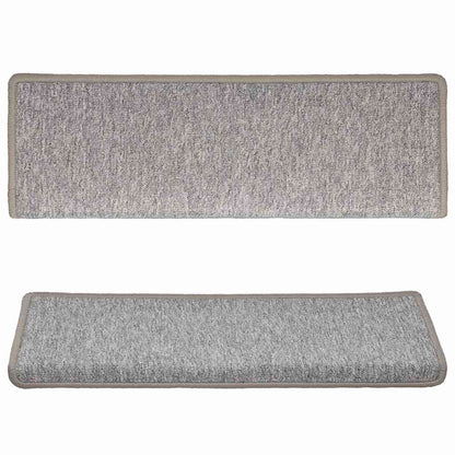 vidaXL Carpet Stair Tread | Set of 15 | Light Grey | 100% Polypropylene 4