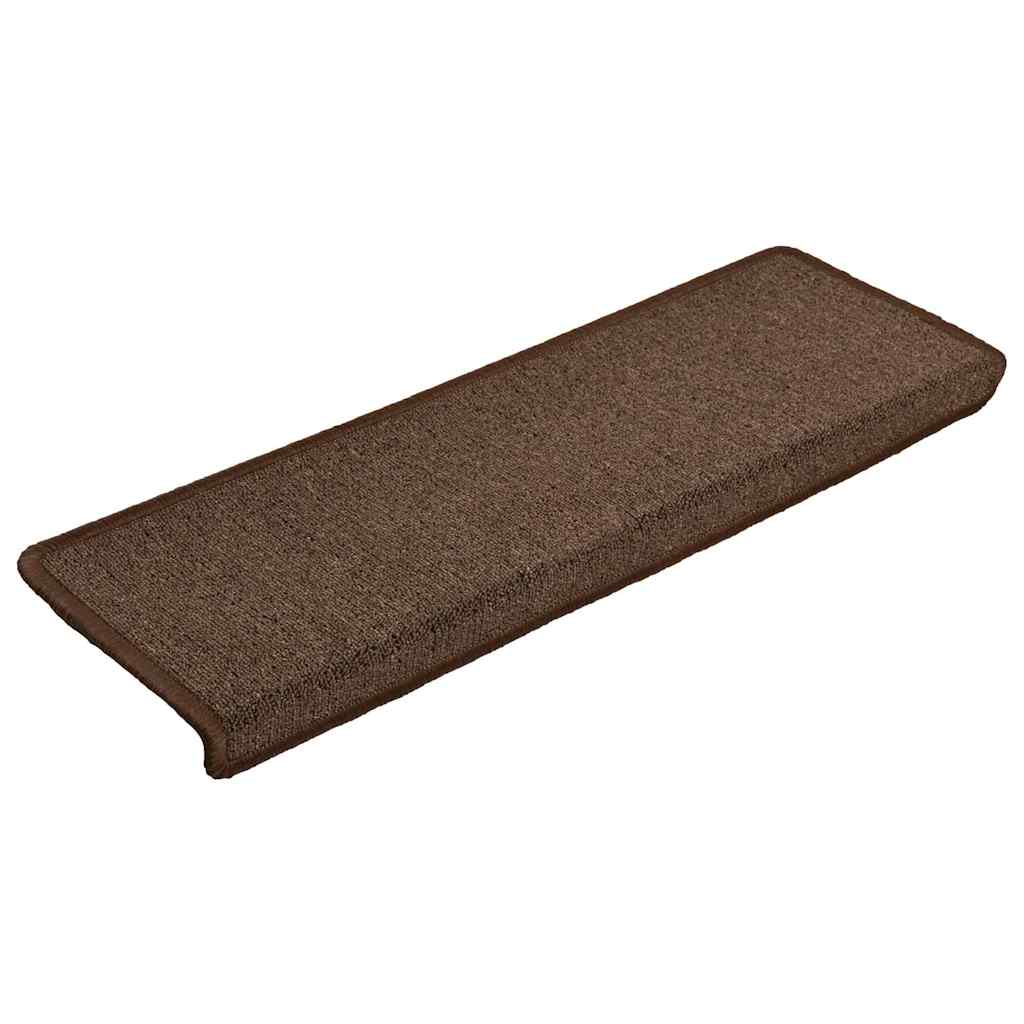 vidaXL Carpet Stair Tread | Set of 15 | Brown | 100% Polypropylene | 65x21x4 cm 3