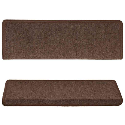 vidaXL Carpet Stair Tread | Set of 15 | Brown | 100% Polypropylene | 65x21x4 cm 4