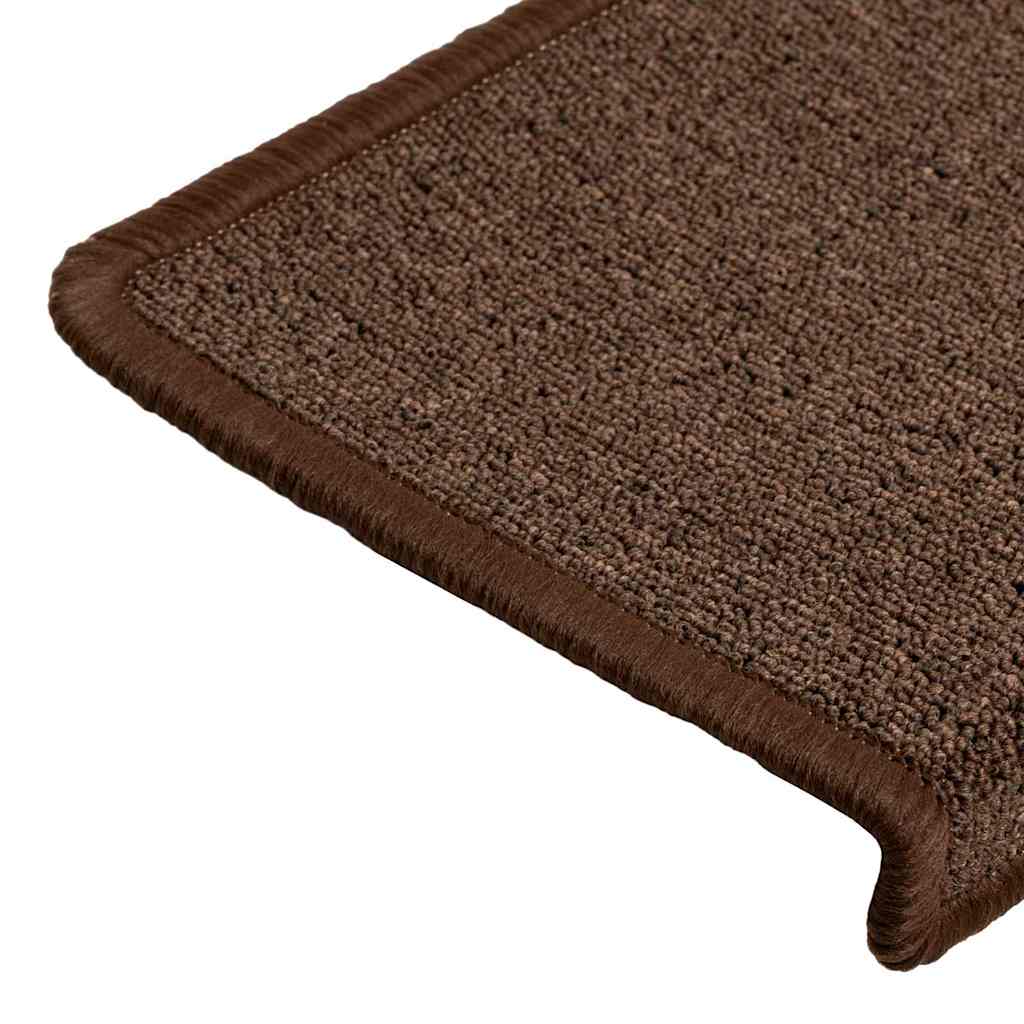 vidaXL Carpet Stair Tread | Set of 15 | Brown | 100% Polypropylene | 65x21x4 cm 6