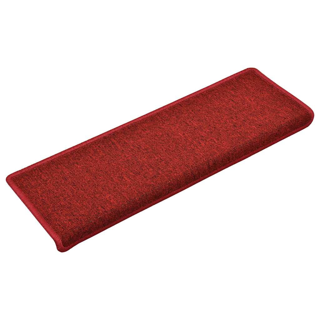 vidaXL Stair Mats 15 pcs 65x21x4 cm Red Rectangular Edge 2