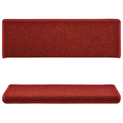 vidaXL Stair Mats 15 pcs 65x21x4 cm Red Rectangular Edge 3