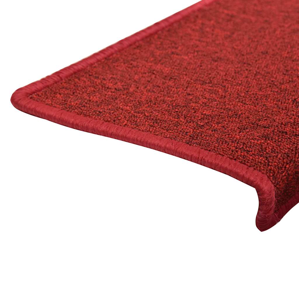 vidaXL Stair Mats 15 pcs 65x21x4 cm Red Rectangular Edge 4