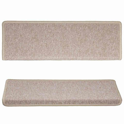 vidaXL Carpet Stair Tread | Set of 15 | Taupe | 100% Polypropylene | 65x21x4 cm 4