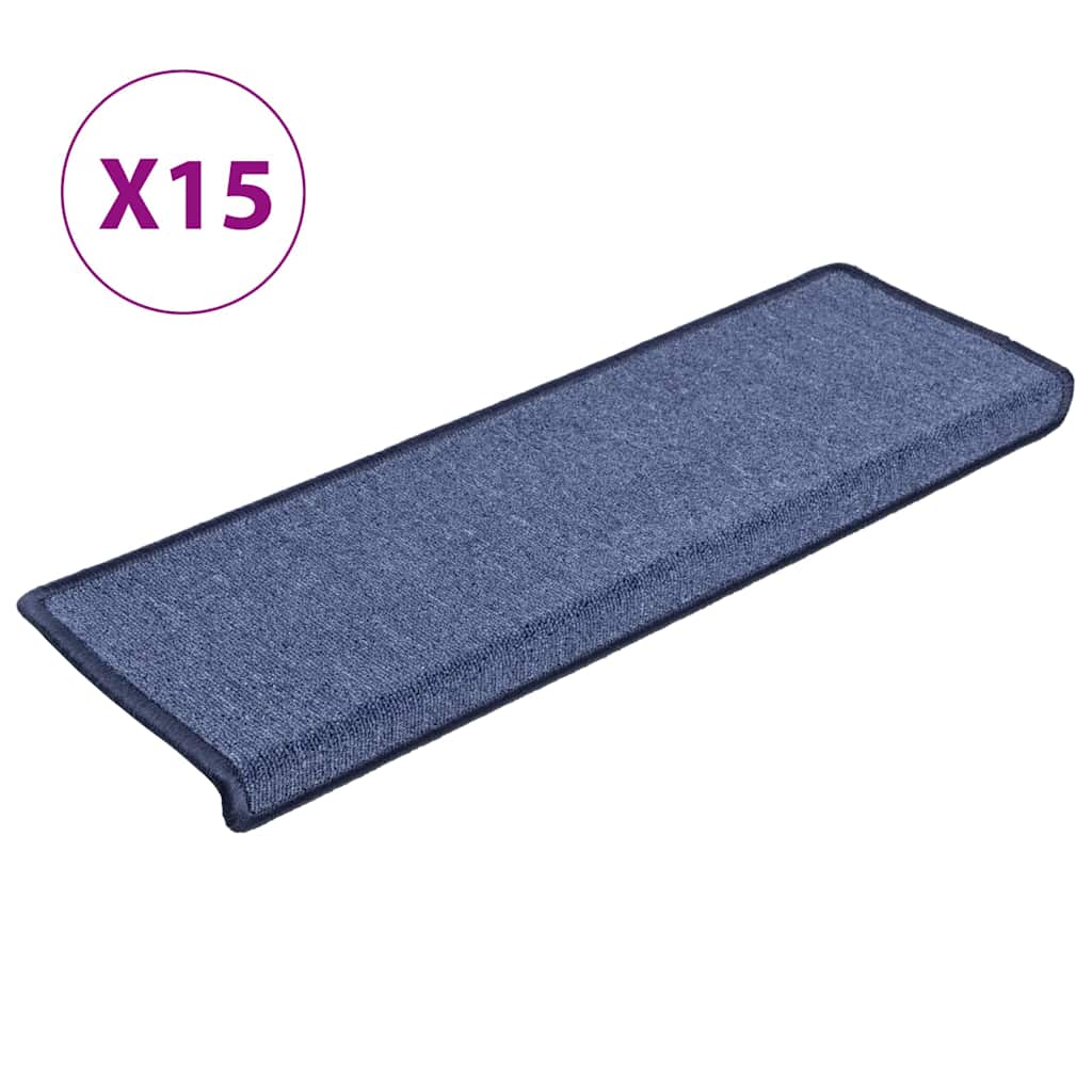 vidaXL Carpet Stair Tread | Set of 15 | Blue 2