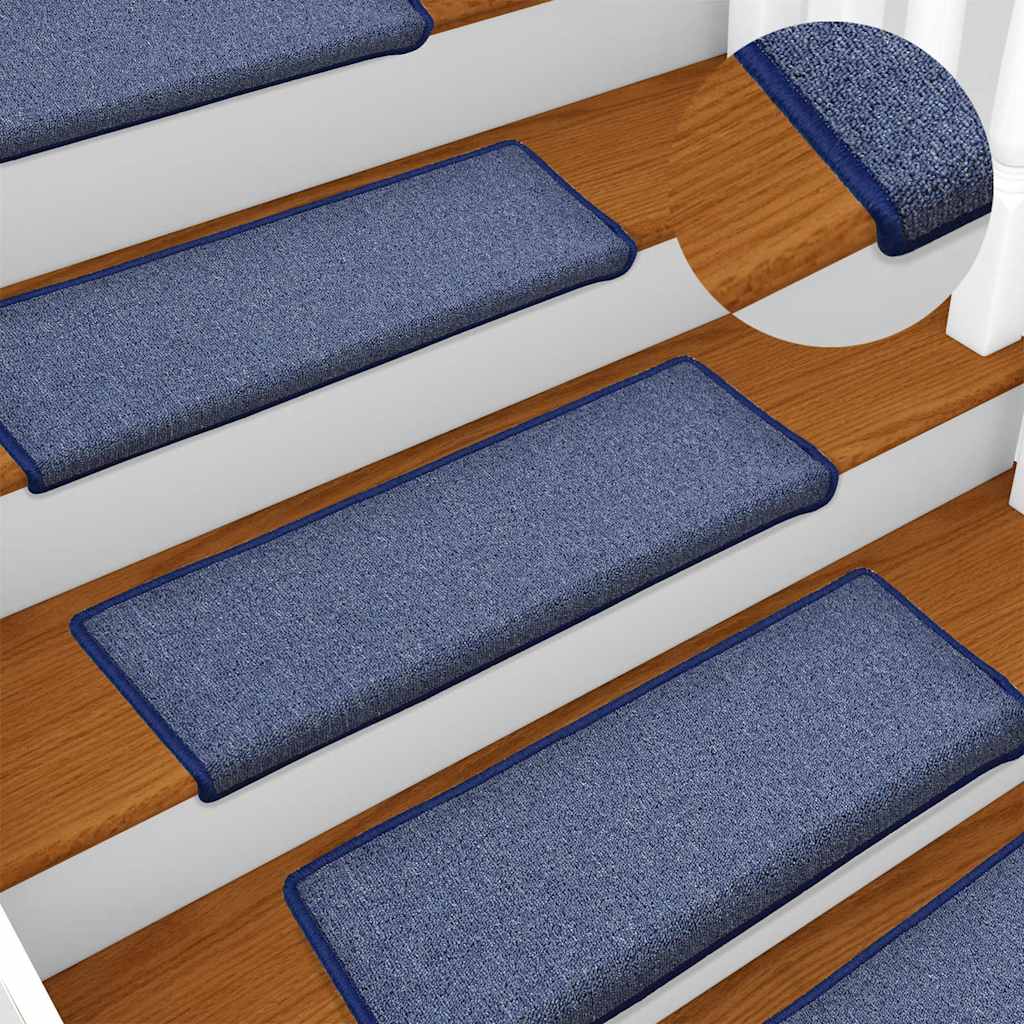 vidaXL Carpet Stair Tread | Set of 15 | Blue 1