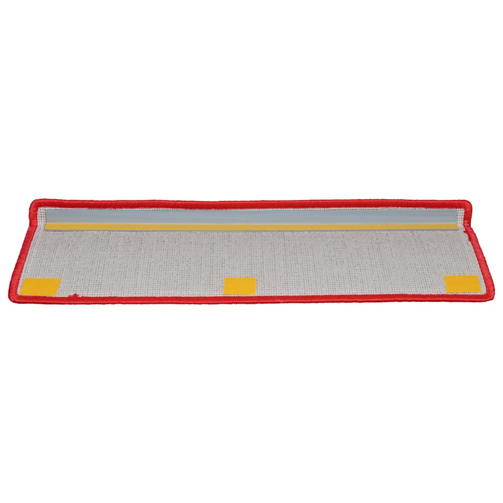 vidaXL Carpet Stair Tread | Set of 15 | Red | 100% Polypropylene | Medium 5