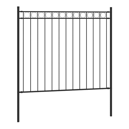 Garden Fence ASSEN Steel Black 1.7 x 0.8 m