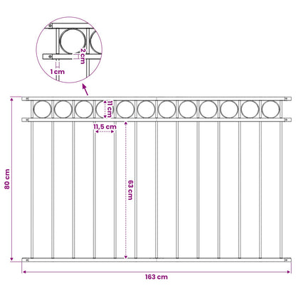 vidaXL Fence Panel "Assen" Steel 163x80 cm Black 4