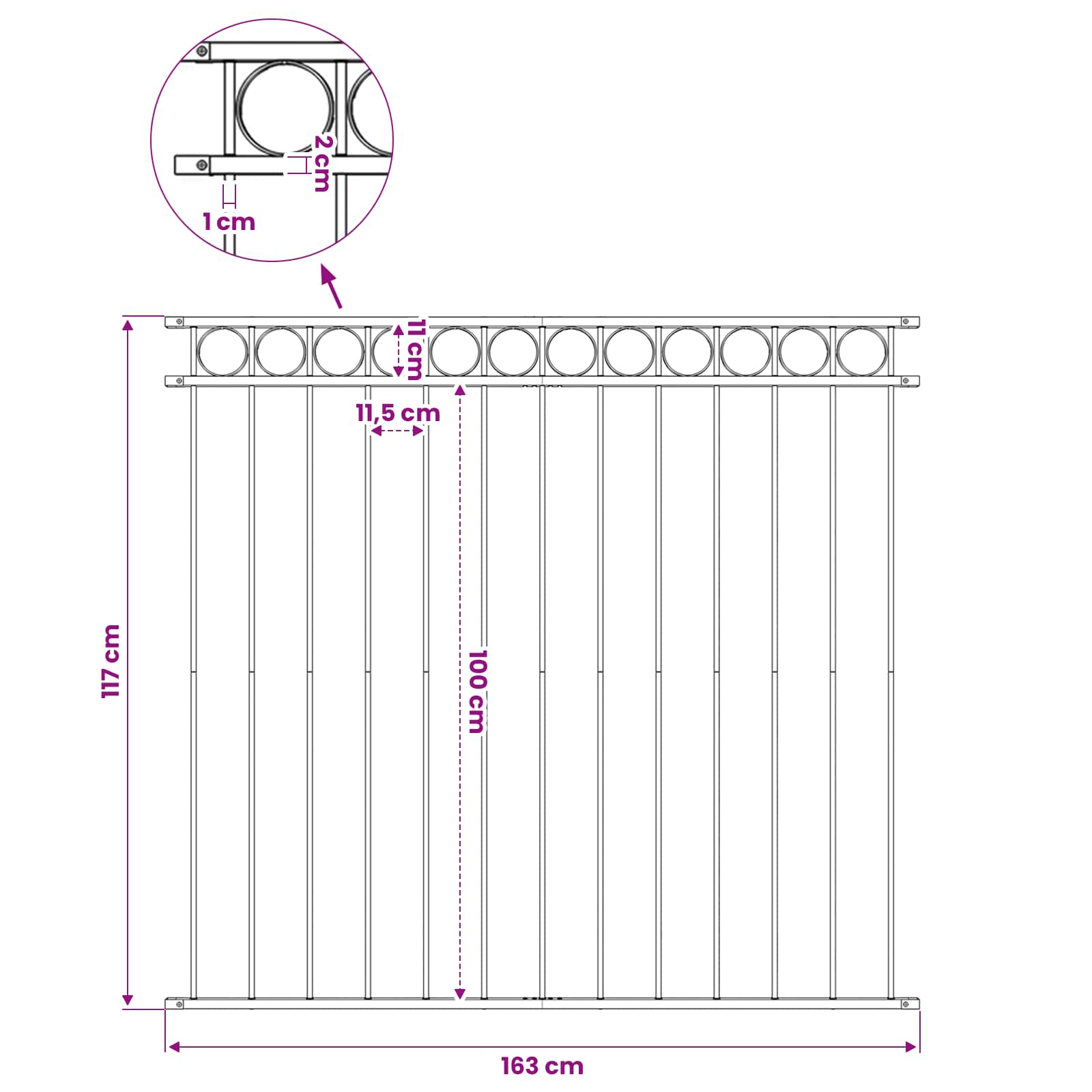 vidaXL Fence Panel "Assen" Steel 163x120 cm Black 4
