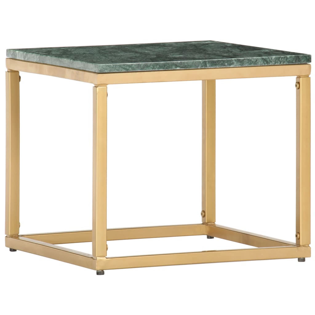 vidaXL Coffee Table Green 40x40x35 cm Real Stone with Marble Texture 1