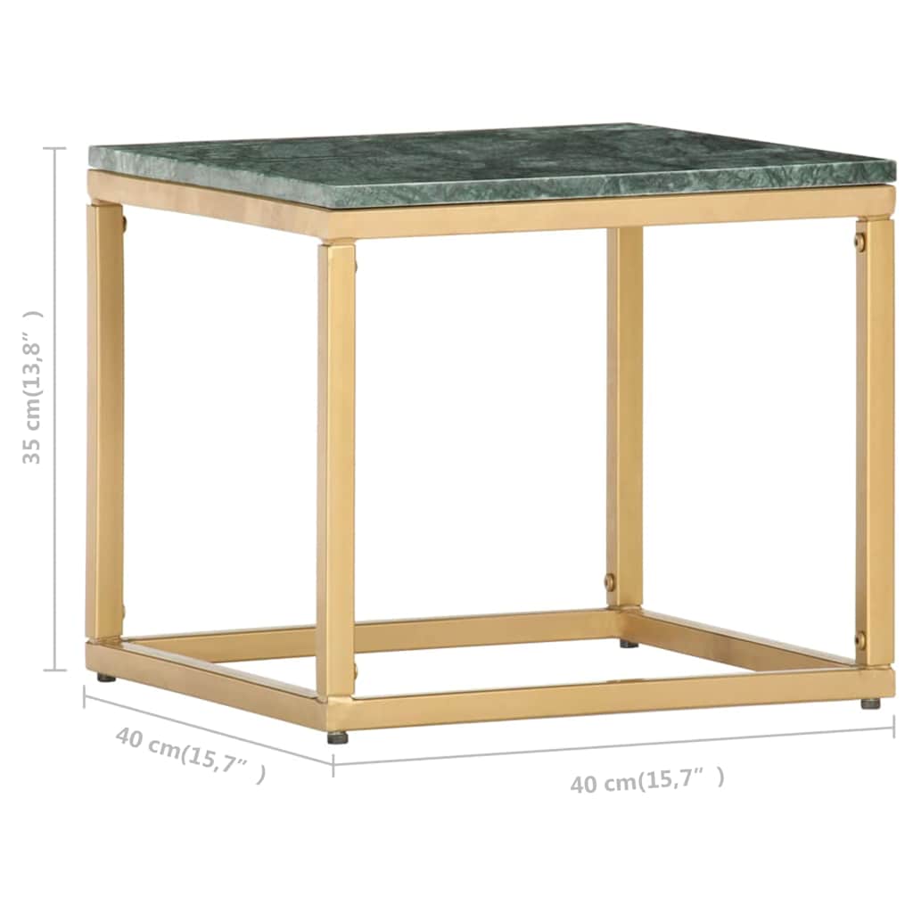 vidaXL Coffee Table Green 40x40x35 cm Real Stone with Marble Texture 6