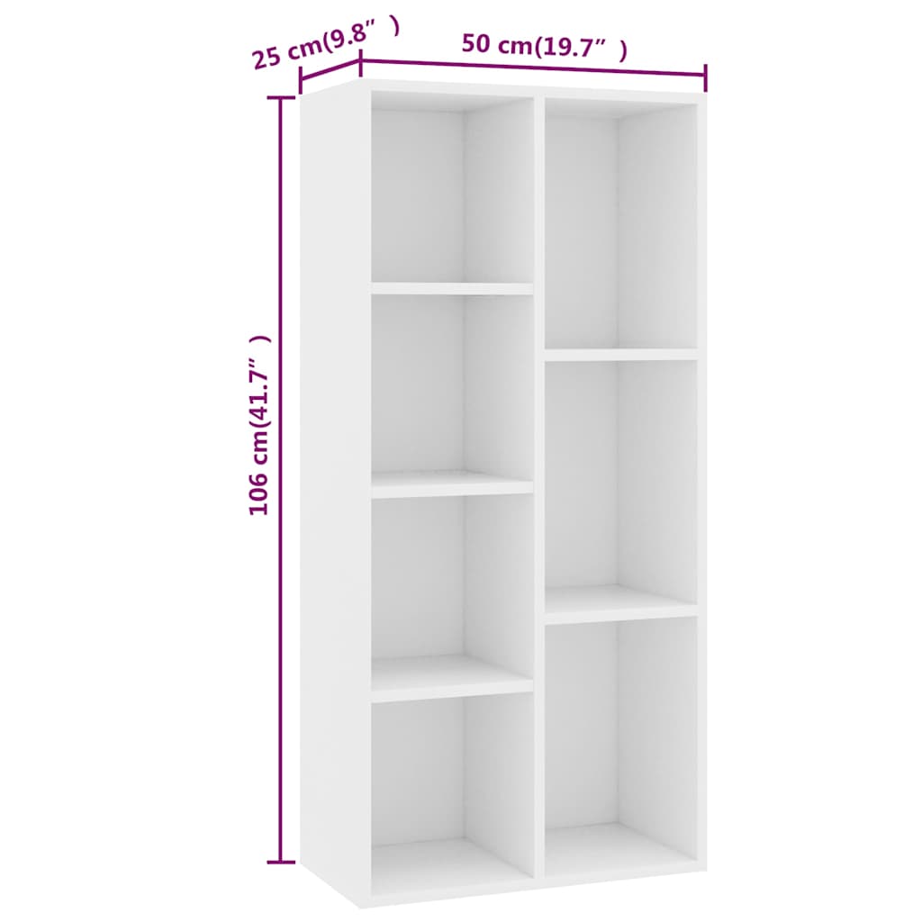 vidaXL Book Cabinet | White | Engineered Wood | Medium | Book Cabinet 6