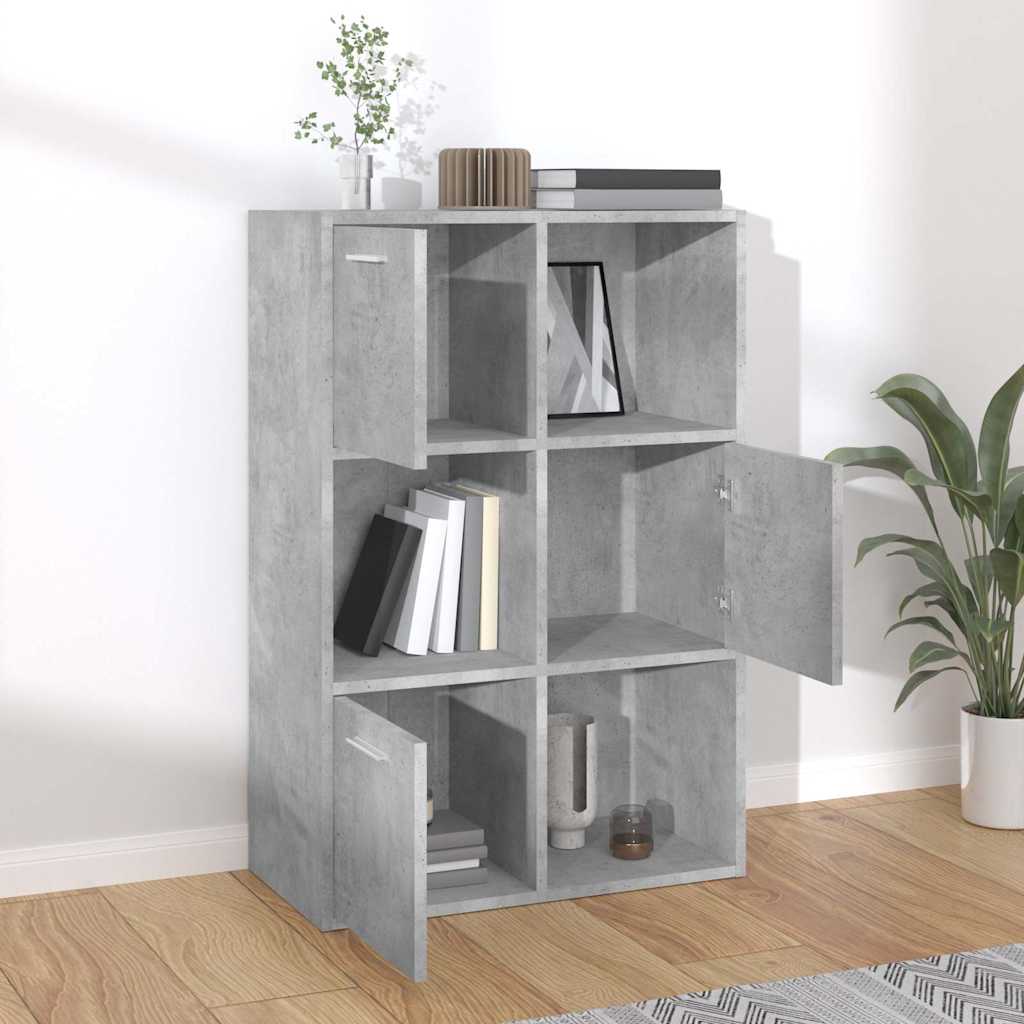 vidaXL Storage Cabinet Concrete Grey 60x29.5x90 cm Engineered Wood 3