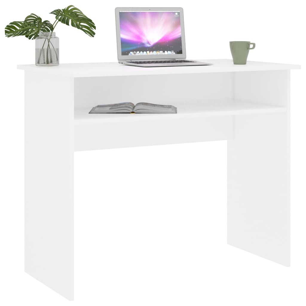 vidaXL Desk | White | Engineered Wood | Small | Desk | Rectangular | Modern 3