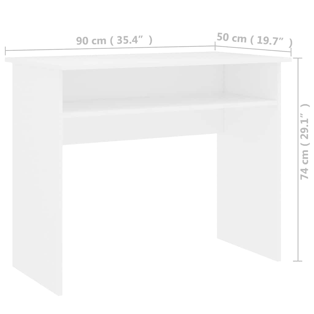 vidaXL Desk | White | Engineered Wood | Small | Desk | Rectangular | Modern 6