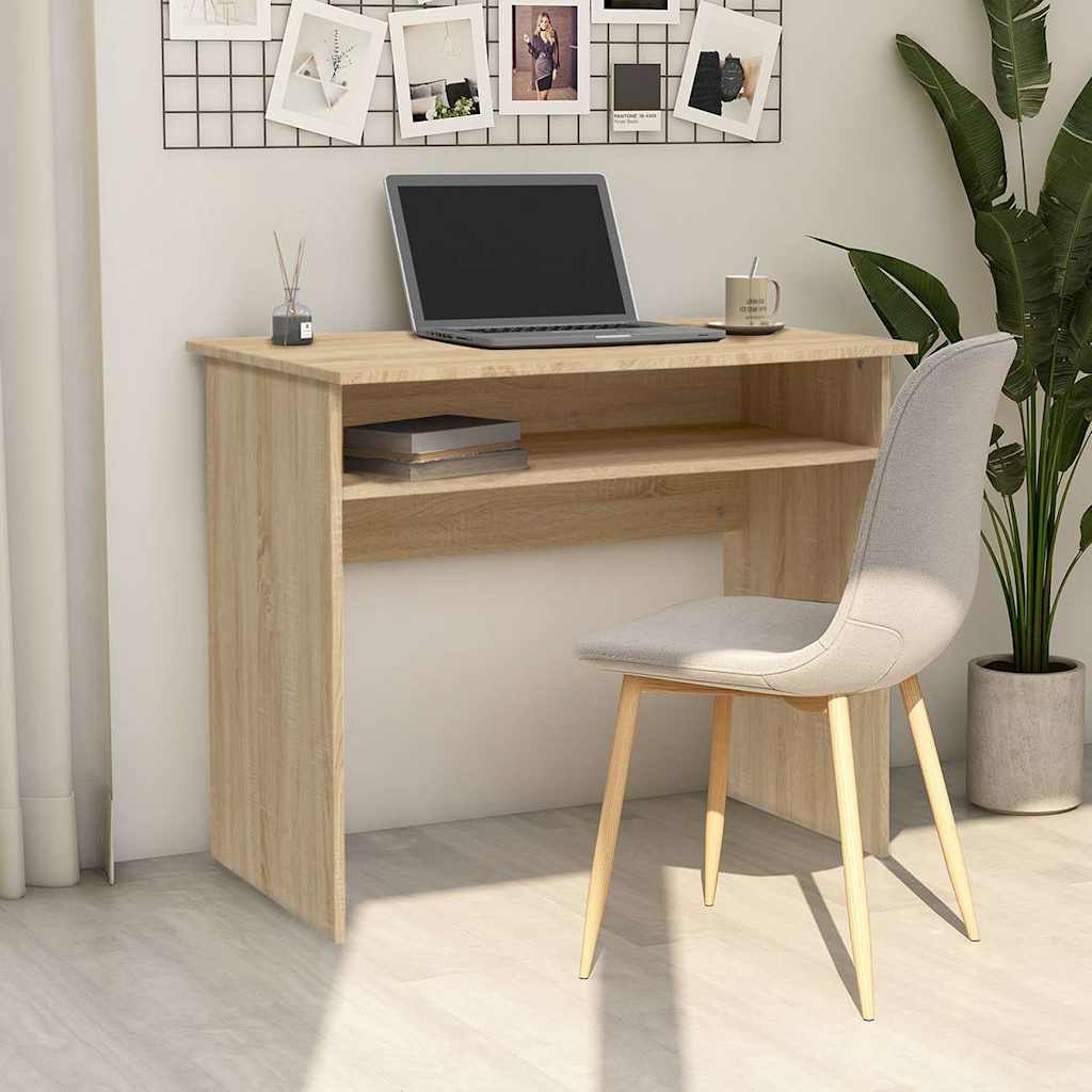 vidaXL Desk | Sonoma Oak | Engineered Wood | Medium | Computer Desk 1
