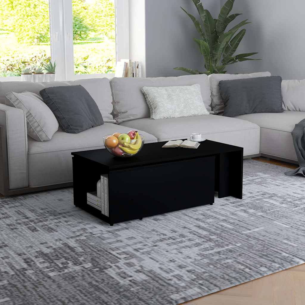 vidaXL Coffee Table Black 150x50x35 cm Engineered Wood 3
