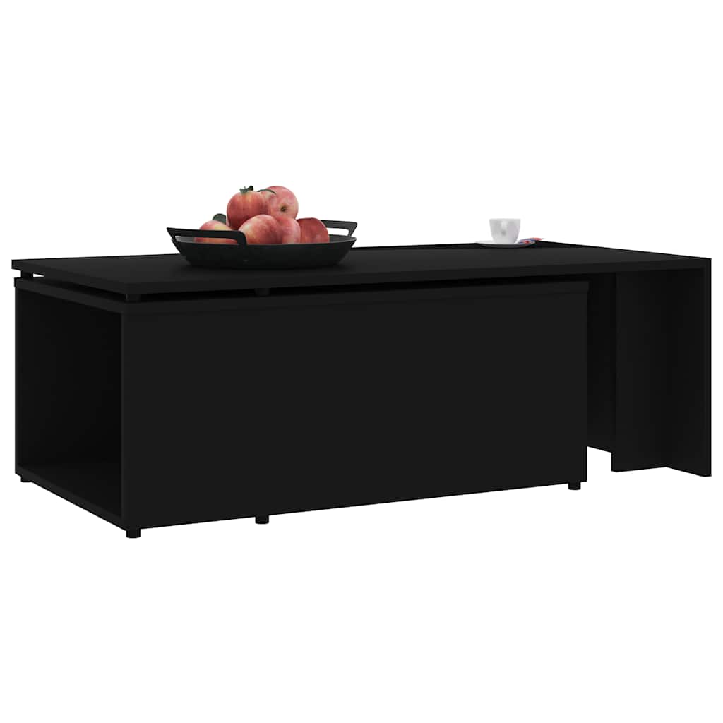vidaXL Coffee Table Black 150x50x35 cm Engineered Wood 4