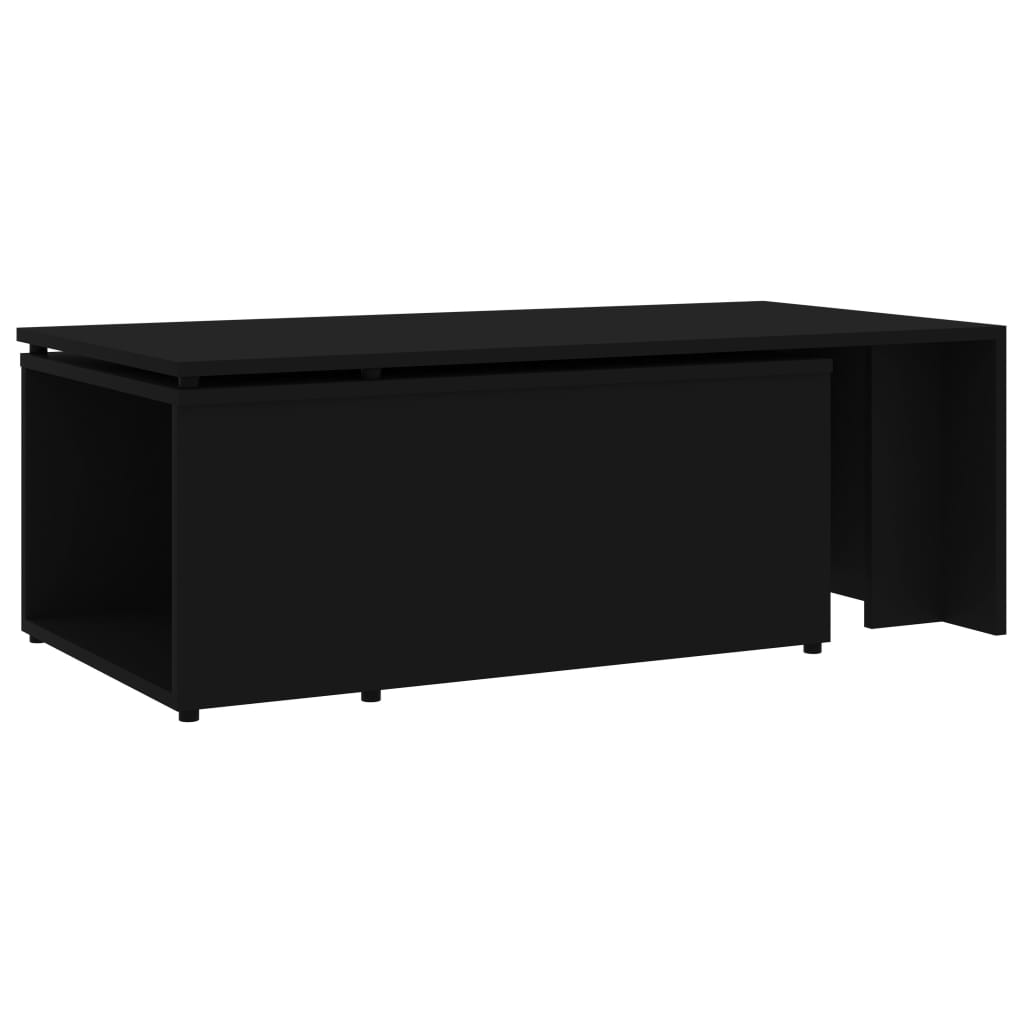 vidaXL Coffee Table Black 150x50x35 cm Engineered Wood 5