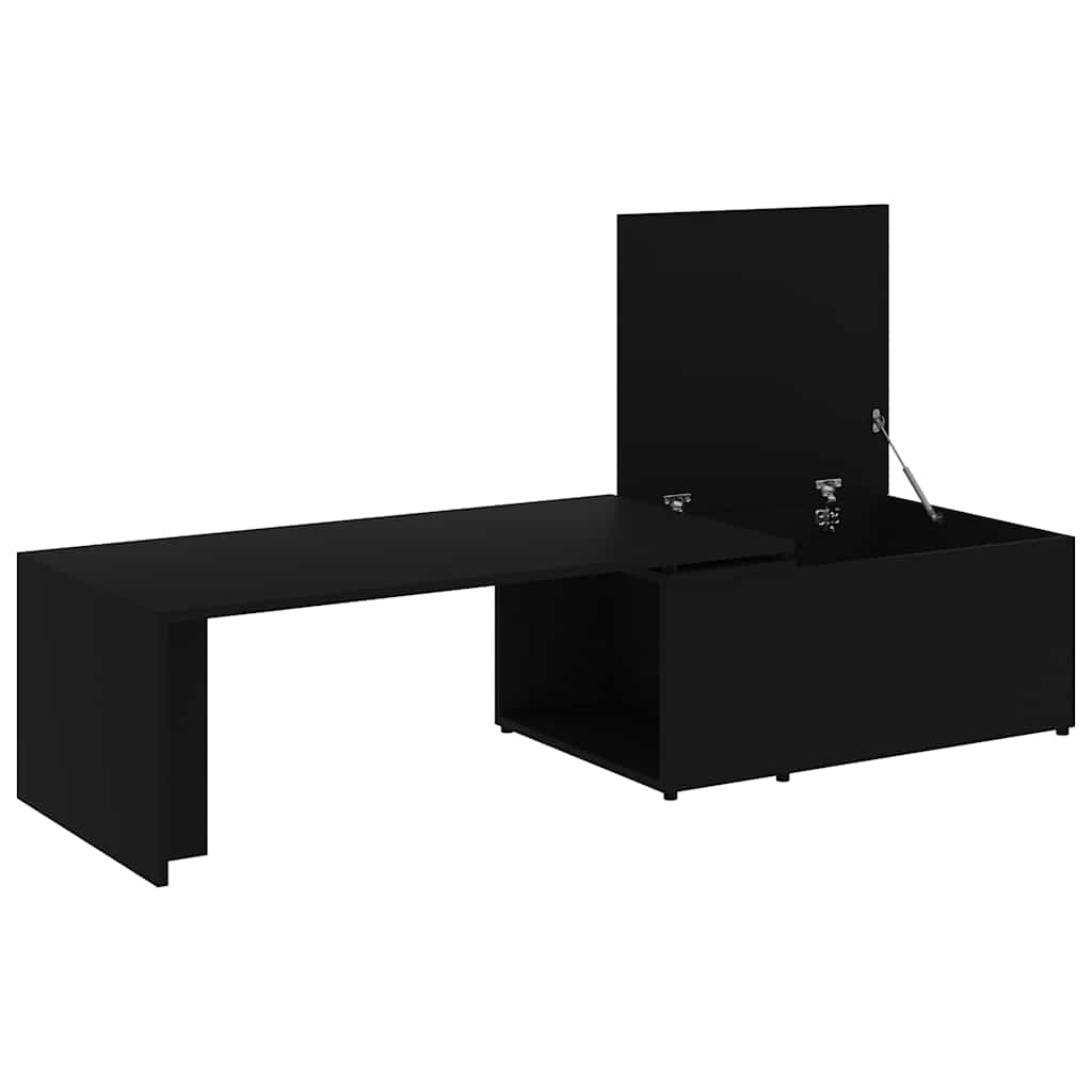 vidaXL Coffee Table Black 150x50x35 cm Engineered Wood 6