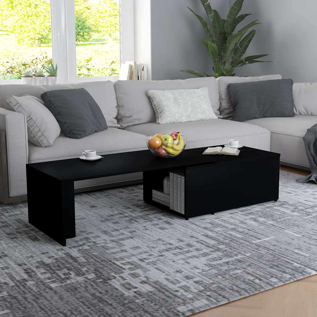 vidaXL Coffee Table Black 150x50x35 cm Engineered Wood 1
