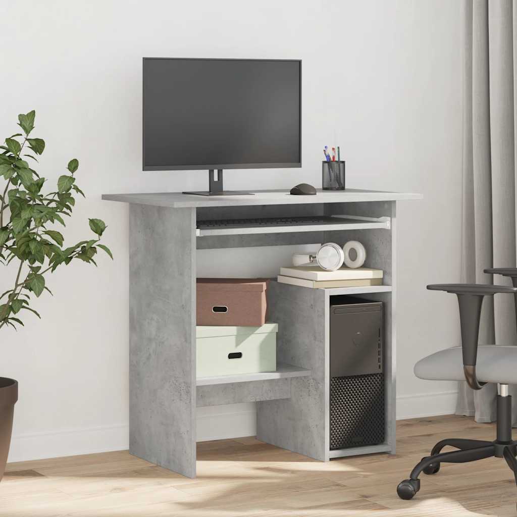 vidaXL Desk | Concrete Grey | Engineered Wood | Compact | Sleek | Desk 3