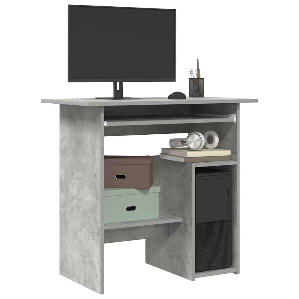 vidaXL Desk | Concrete Grey | Engineered Wood | Compact | Sleek | Desk 1