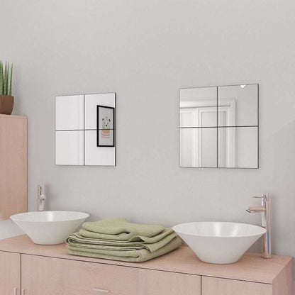 vidaXL Frameless Mirror Tiles Glass 16 pcs 20.5 cm 1