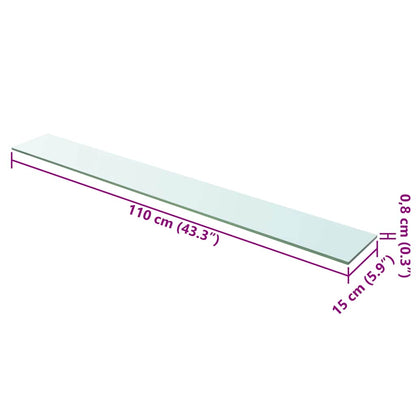 vidaXL Glass Panel | Set of 2 | Clear | Tempered glass | 110x15 cm | Non-slip 4