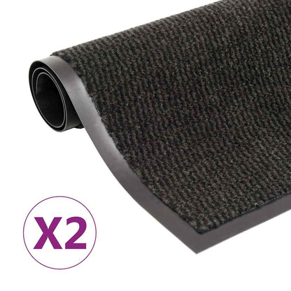 vidaXL Door Mat | Set of 2 | Black | Tufted polypropylene with rubber backing 1