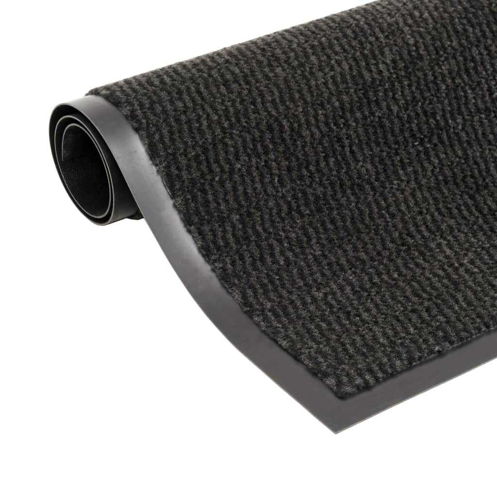 vidaXL Door Mat | Set of 2 | Black | Tufted polypropylene with rubber backing 2