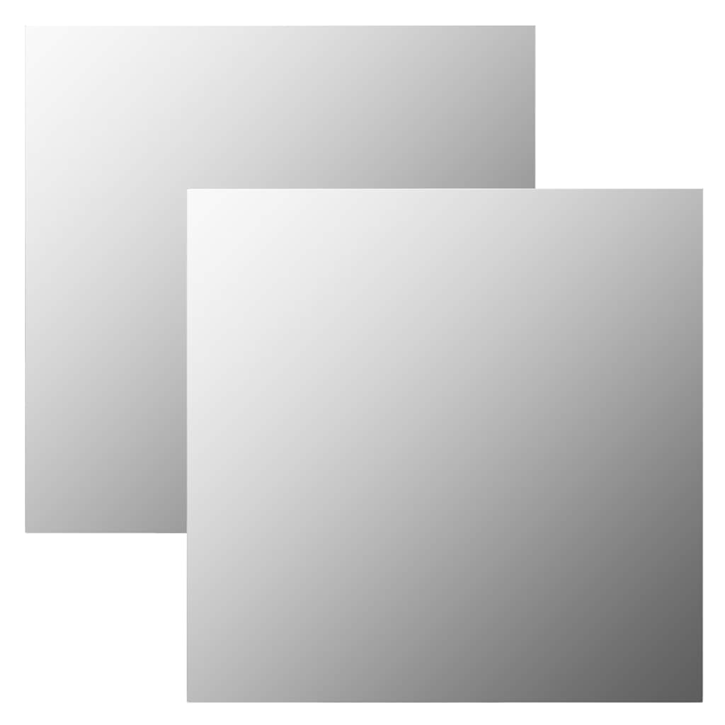 vidaXL Wall Mirror | Set of 2 | Transparent | Glass | 50x50 cm | Mirror 1