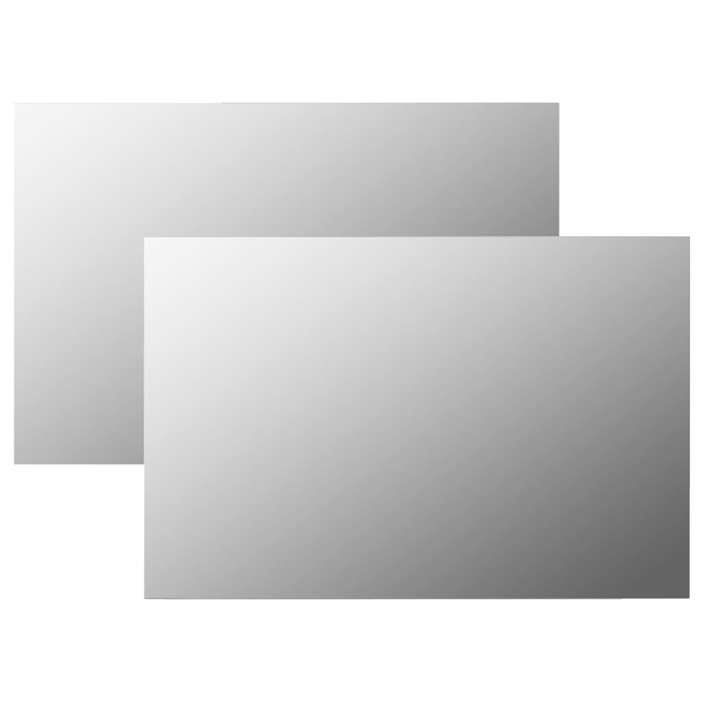 vidaXL Wall Mirror | Set of 2 | Clear | Glass | 60x40 cm | Mirror | Wall Mirror 1