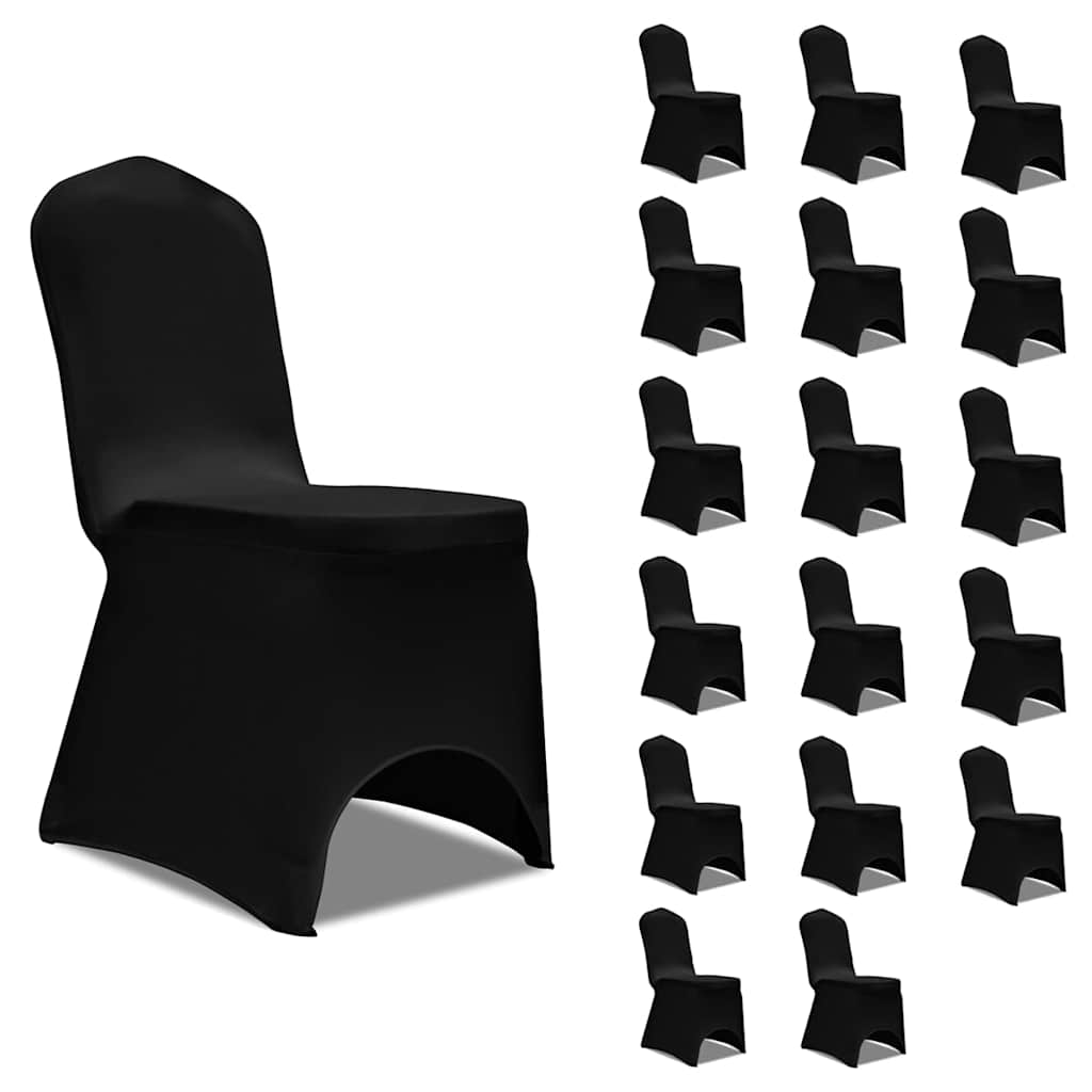 vidaXL Chair Cover | Set of 18 | Black | 90% Polyester, 10% Elastane 1