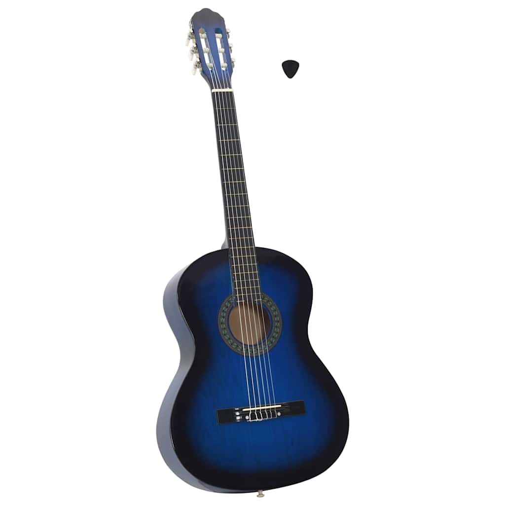 vidaXL Classical Guitar for Beginner Blue 4/4 39" Basswood 1