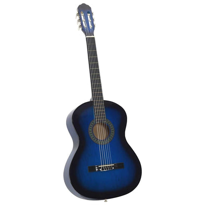 vidaXL Classical Guitar for Beginner Blue 4/4 39" Basswood 2