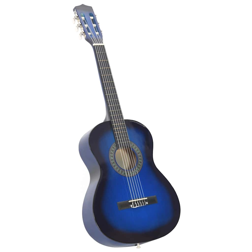 vidaXL Classical Guitar for Beginner and Kids Blue 3/4 36" 2
