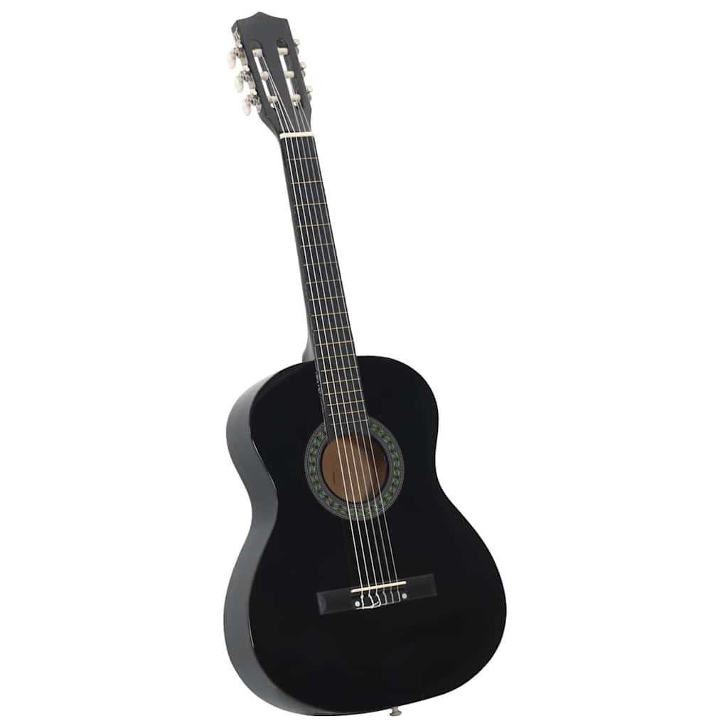 vidaXL 8 Piece Classical Guitar Beginner Set Black 3/4 36" 2